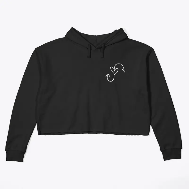 Heart Clock Cropped Hoodie