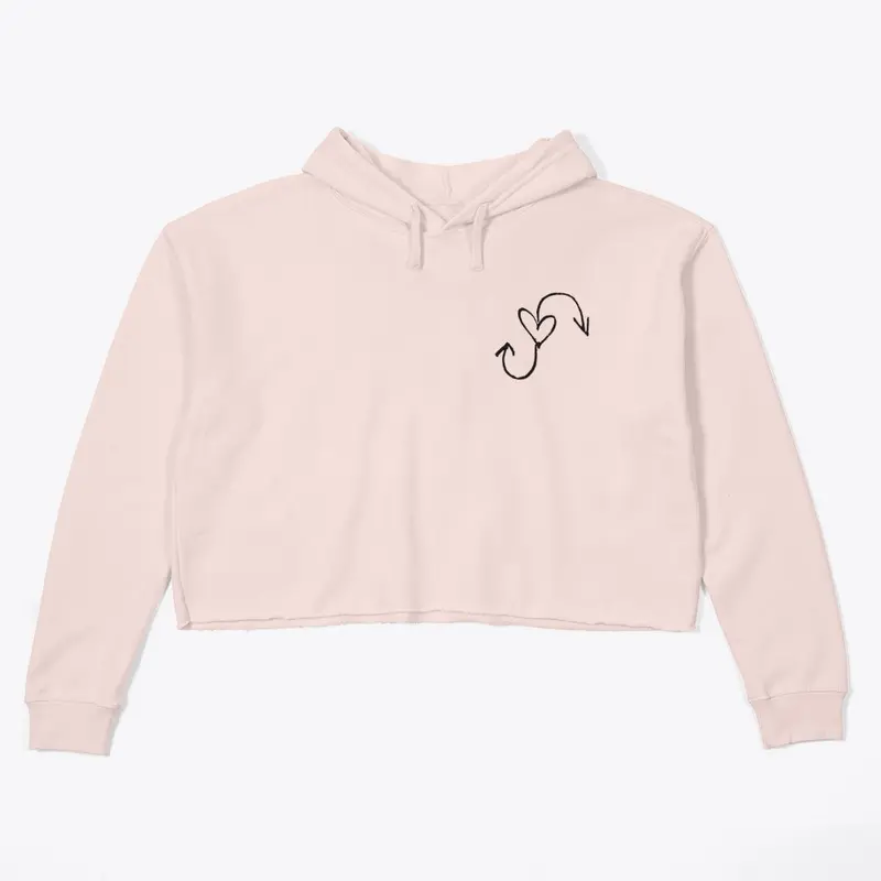 Heart Clock Cropped Hoodie